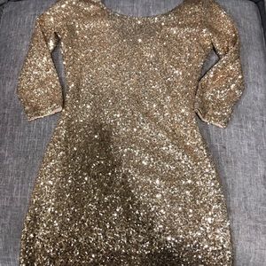 Gold sequin bodycon dress